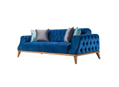 Sofa 3 Seater Blue Living room Classic Chesterfield Elegant style