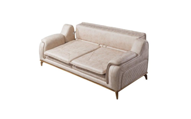 Sofa Beige 3 Seater Living room Classic Design Chesterfield Elegant Style new