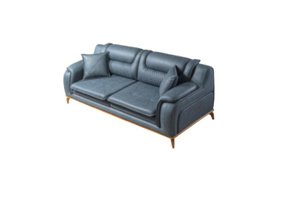 Sofa Blue 3 Seater Living room Couch Design Chesterfield Italian Style Furniture