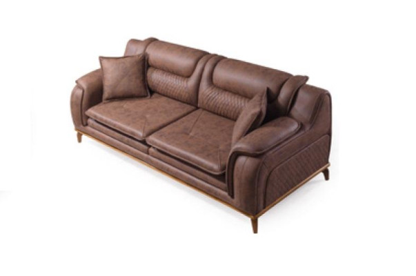 Sofa Brown 3 Seater Living room Classic Design Luxury Italian Style 3 Seater
