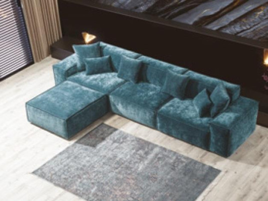 Corner sofa Blue Living room Elegant living corner Design Furniture Corner suite