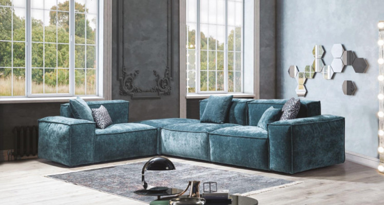Corner sofa L-shape Blue e Living landscape Design Couches Furniture Sofa Couch