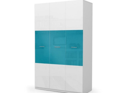 Wardrobe Bedroom Multipurpose Cabinets Wood 3 door Blue new