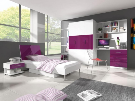 Purple Wardrobe Cabinets Wardrobe Wood High Gloss Clothes cabinets Childrens room