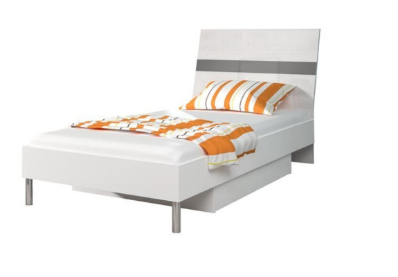 Bed + Bedside table Bedroom Youth Room Childrens room Set Furniture Black 2pcs.