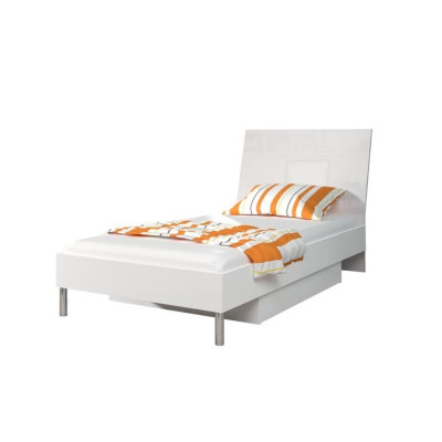 Beds White Wood Design Single Bed High Gloss Single Childrens room Bed Girls