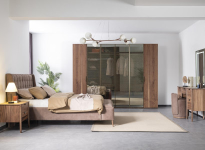 xxl Wardrobe High brown Bedroom Cabinets glass cabinet Wood modern new