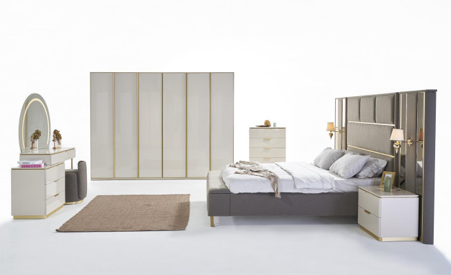 Chest of drawers Beige Wood Luxury Tall Cabinet Consoles Cabinets Furniture Sideboard Wardrobe