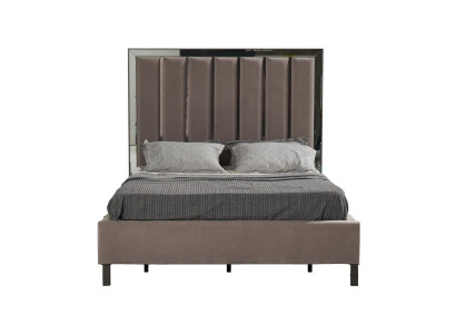 Beds Design Bed Upholstery Bedroom Hotel Design Double bed Metal Taupe new