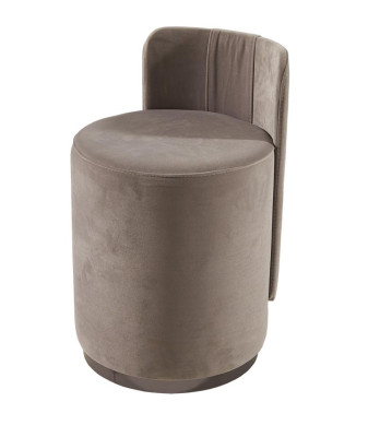 Design Armchair Luxury Ottoman Dressing table Stool Round Upholstery Chair Brown Stool