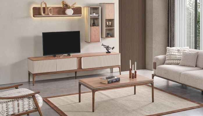 Designer Coffee table Table modern Coffee table Wood Living room Beige