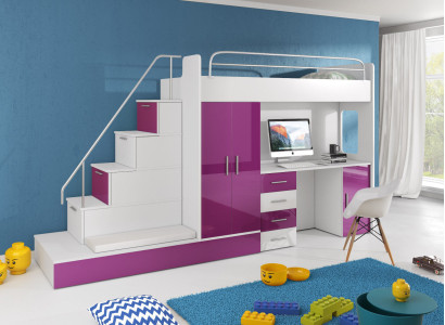 Double bunk bed Bunk bed Youth room Bed Wardrobe Wardrobe Desk