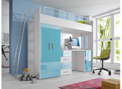 Double bunk bed BUNK BETT Bunk bed + Desk Wardrobe Beds Childrens room
