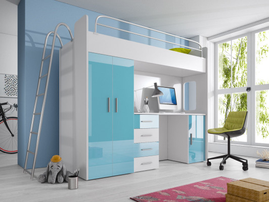 Exquisite Bunk bed + Desk + Wardrobe modern style for your baby from Wood
