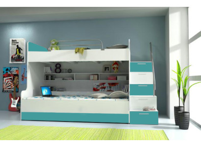 Modern bunk bed in turquoise modern style for your children's room Modern bunk bed in turquoise modern style for your children's room