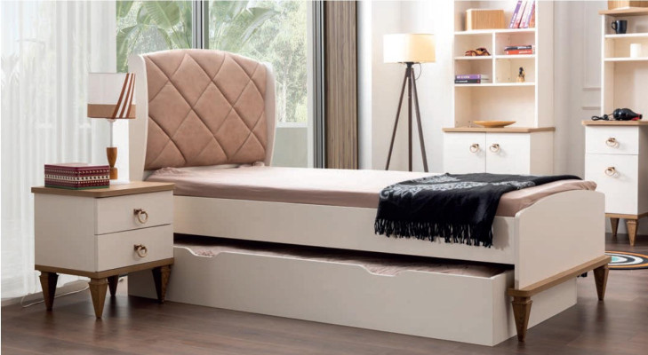 Unisex Bedroom Youth Room Set Bed Bedside table Bookshelf Table 5-piece. new