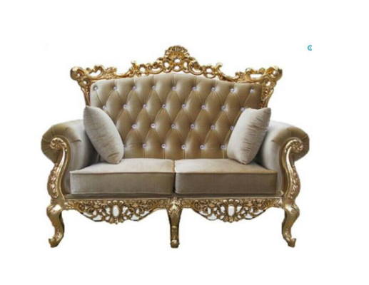 Two-seater Chesterfield Throne Sofa Royal Upholstery Velvet 2 Seater Antique Style