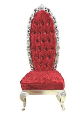 Red Throne Armchair Royal Upholstery Seat Antique Style Chair Chesterfield Design