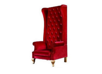 The Voltaire Chair is a stunning example of classic n English style in a rich red tone.