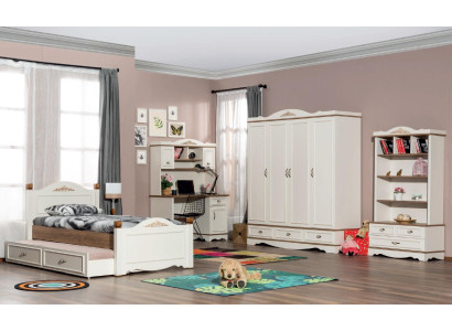 Modern Bedroom Youth Room Set Bed Bedside table Bookshelf Table 5 pieces. Modern Bedroom Youth Room Set Bed Bedside table Bookshelf Table 5 pieces.