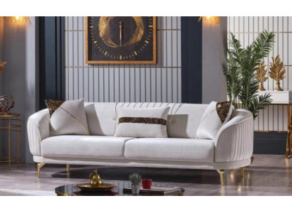 White stainless steel three seater living room furniture upholstered sofas luxury furniture sofa velvet