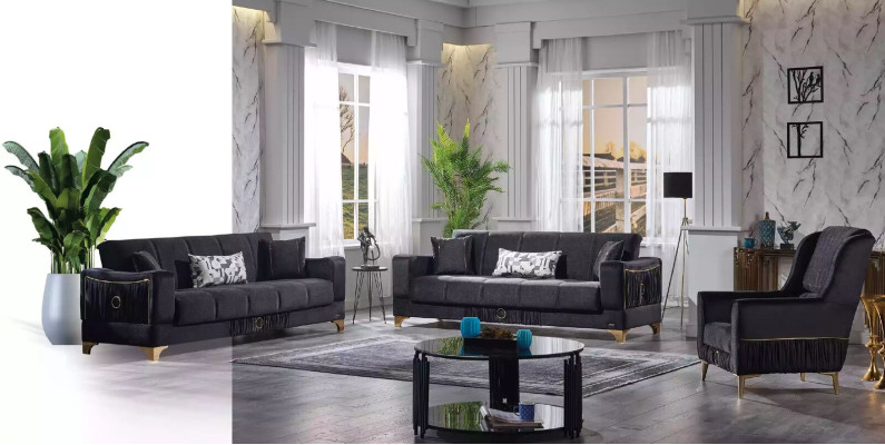 Sofa 3-Seater Couch Fabric Sofa Seat Furniture Upholstered Sofa Lounge Sofa Armrest