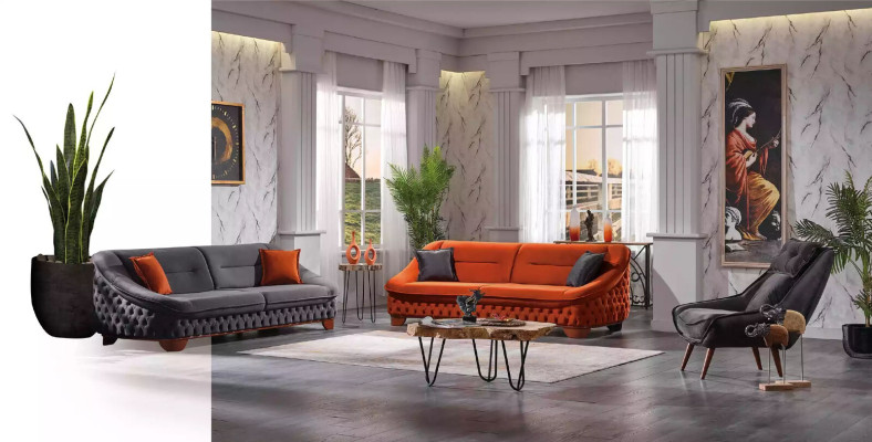 Sofa set 3+3+1 Seater Sofas Set Chesterfield Living room Complete 3pcs