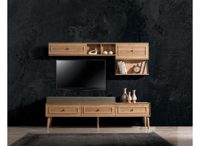 Wall unit TV stand wall cabinet TV cabinet lowboard brown wood sideboard modern