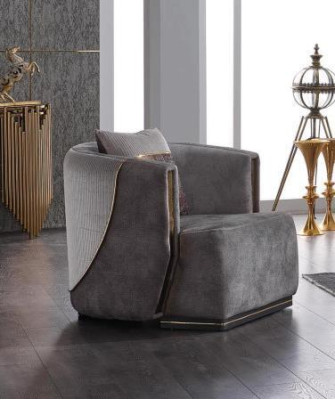 Gray Sofa set 3+1 Seater with stainless steel Couch Sofa Upholstery Set 2pcs