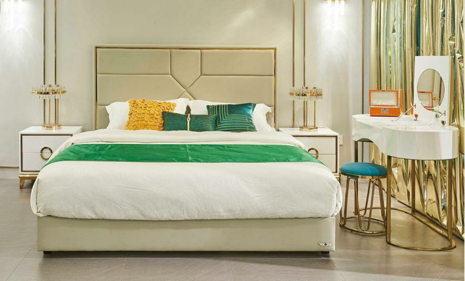Luxury Design Marriage Upholstery Bed Bedroom Furniture Leather Beds Double