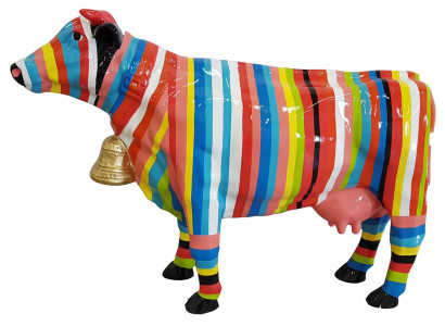 Designer Abstract Modern One Figure Cow from Plastic Decorative Garden Sculptures