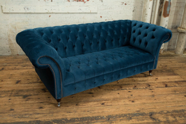 Chesterfield 3 Seater Upholstery Couch Leather Fabric Sofa Couches Textile Modern Style