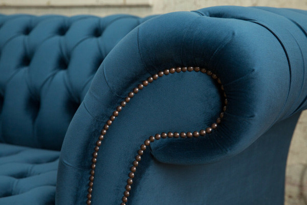 Chesterfield 3 Seater Upholstery Couch Leather Fabric Sofa Couches Textile Modern Style