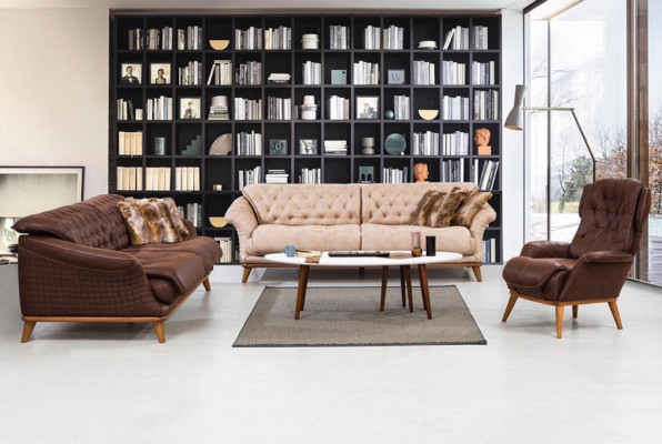 Sofa Couch Furniture Sofa set Set Seating group 3+3+1 Couches Sofas Fabric Textile