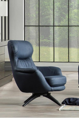 Armchair 1-Seater Comfort modern style medium soft Blue Luxurious