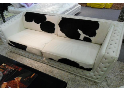 Luxury Sofa Chesterfield Three Seater Genuine Leather Couches White Modern