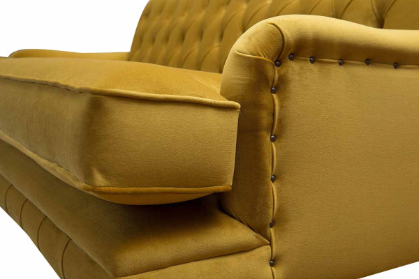 Chesterfield Sofa 3 Seater Upholstery Textile Fabric Couches Elegant Sofas