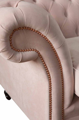 Modern Chesterfield 4 Seater Design Sofa Pink Upholstered furniture Sofas Fabric Textile