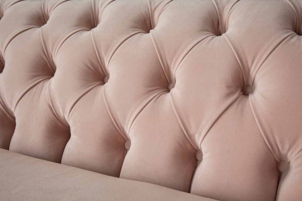 Modern Chesterfield 4 Seater Design Sofa Pink Upholstered furniture Sofas Fabric Textile
