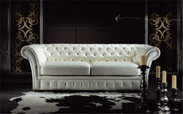 Chesterfield Sofa Luxury Three Seater Sofas Living room Couches White