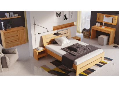 Bedroom set 5 pieces. Bed 2x Bedside table + makeup table Mirror solid wood Furniture new