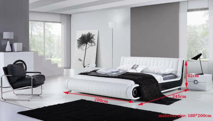 Designer Bed Marriage Bed Upholstered bed Bedroom Leather Bed new Beds