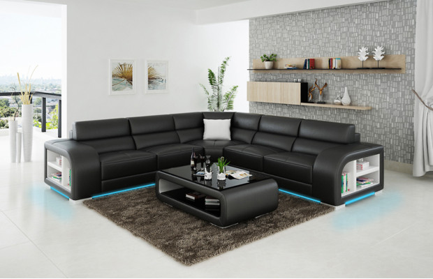 Leather sofa couch living landscape decor modern corner corner sofa design suite