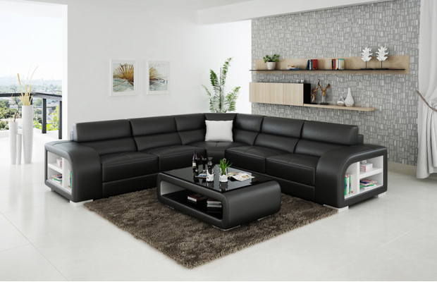 Leather sofa couch living landscape decor modern corner corner sofa design suite
