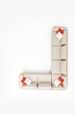 Corner sofa Sofa L-shape Design Modern Luxury Living room Beige Couch