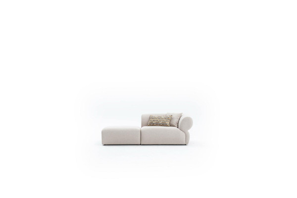 Textile Sofa 3 Seater Living room Luxury Furniture Design Couch Beige 215cm