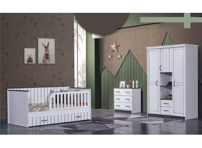 Toddler Childrens room Bedroom Bed Chest of drawers Wardrobe 3pcs.