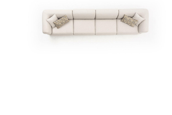 Large beige attractive 6-seater sofa in a simple design made from premium materials