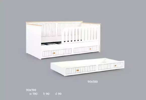 Childrens room Youth room White Bed Chest of drawers Wardrobe 3-piece