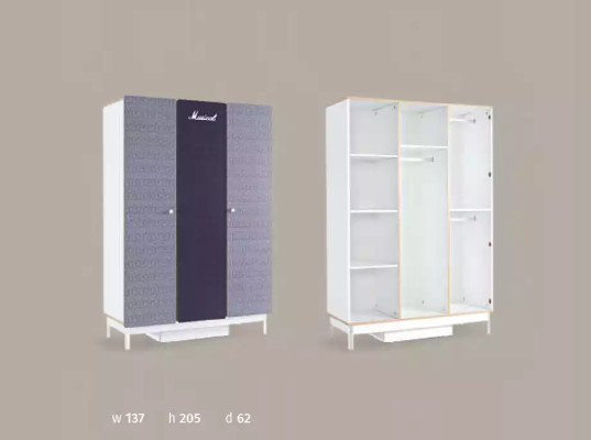 Childrens room Bedroom Bed Youth Room Table Wardrobe Furniture 3pcs.